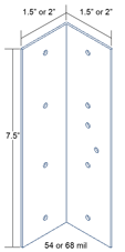 Common Clip Angle - 7.5x1.5x1.5 or 7.5x2x2 54-68mil