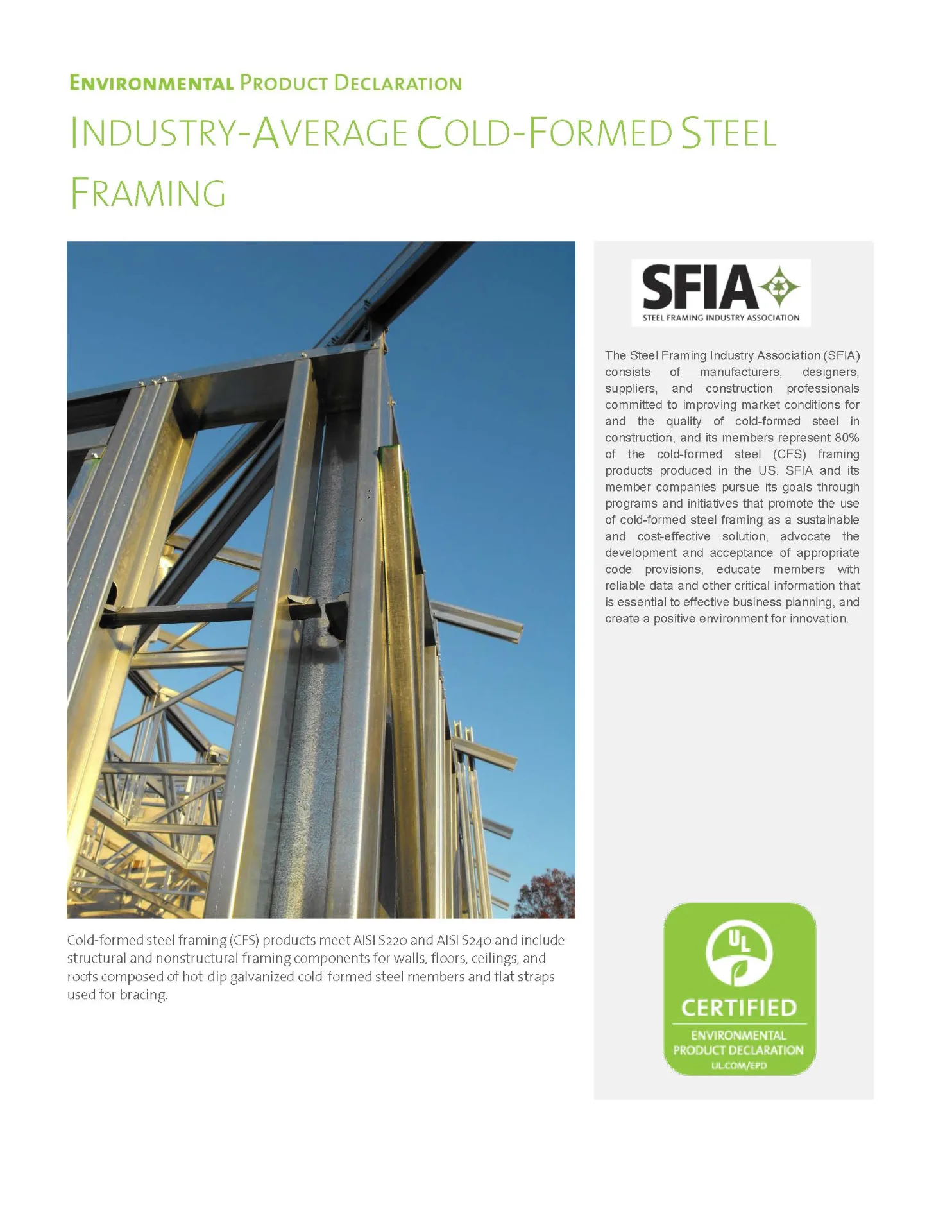 101.2_SFIA Cold Formed Steel Framing Industry Average EPD (002)